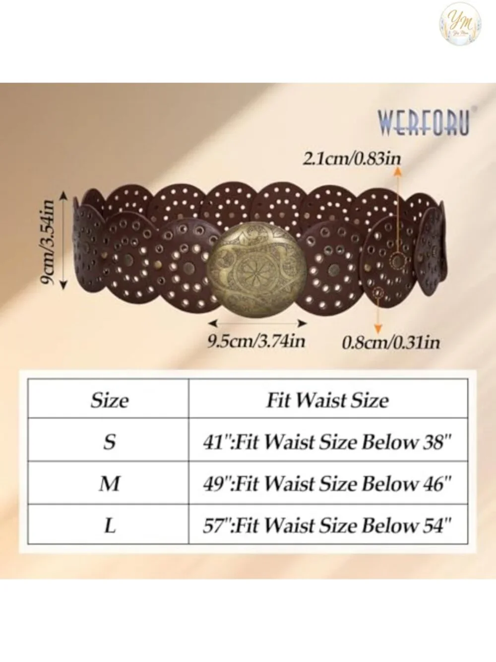 Vintage Western PU Leather Waist Belt for Women - Boho Belt with Disc Buckle